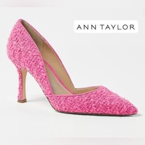 Ann Taylor pink tweed heels